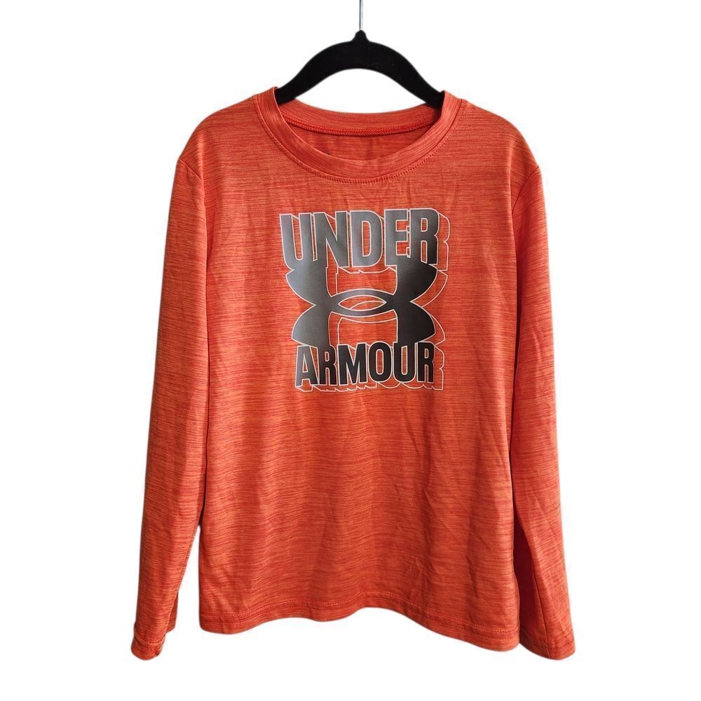 Under Armour Tech Long Sleeve Shirt Boys Size 6 Orange